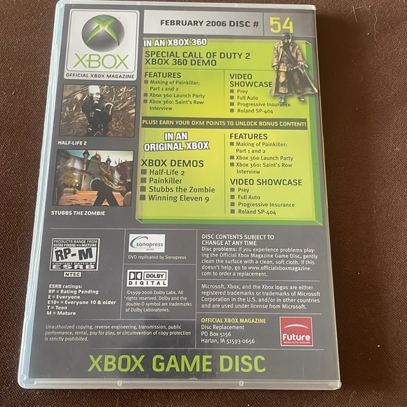 RARE XBOX 360 Special: Call of Duty 2 Demo (February 2006) - Disc #54 - Picture 2 of 13
